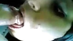 Arab girl sucking my cock in the car