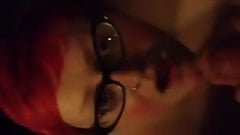 BBW cock slut facial