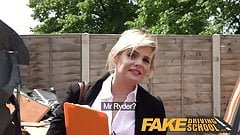 Fake Driving School Posh busty blonde examiner fucks