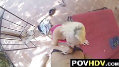 Fucking Blonde By The Pool POV