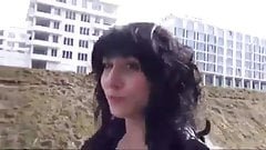 German college teen gives blowjob in public toilet (POV)