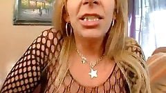 Senior citizen fucks fake titty whore