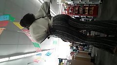 Teasing jiggly Ebony in leggins flexing ass. Part.1